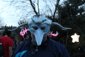 Masked Figure at Krampuslauf Philadelphia 2015 (photo by M. Sellers)